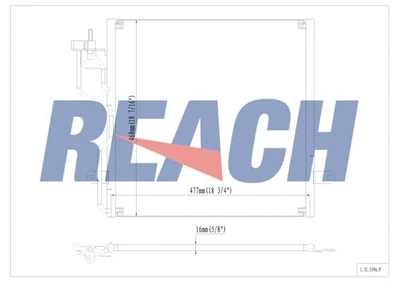 1.31.3596.P REACH Конденсатор, кондиционер (фото 1)