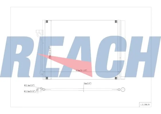 1.31.3896.PD REACH Конденсатор, кондиционер (фото 1)