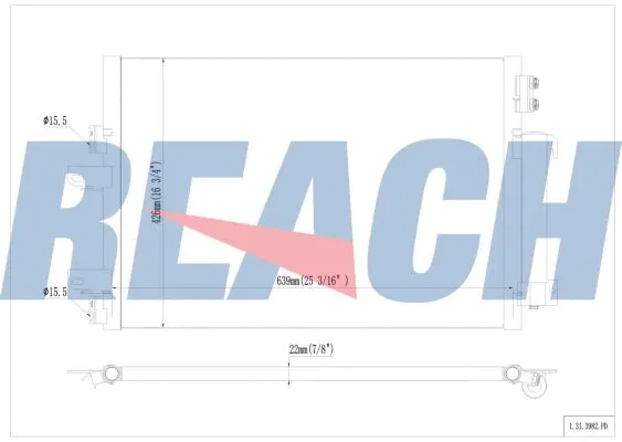 1.31.3982.PD REACH Конденсатор, кондиционер (фото 1)