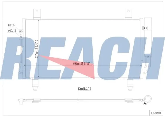 1.31.4293.PD REACH Конденсатор, кондиционер (фото 1)