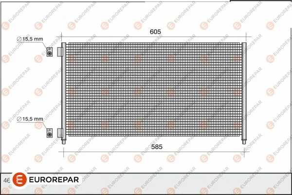 1610159780 EUROREPAR Конденсатор, кондиционер (фото 1)