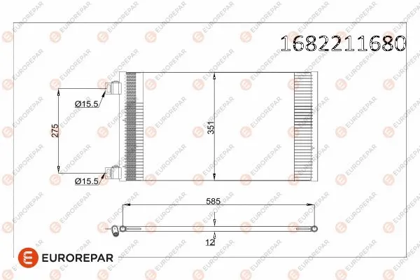 1682211680 EUROREPAR Конденсатор, кондиционер (фото 1)