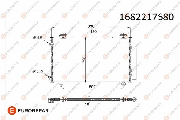 1682217680 EUROREPAR Конденсатор, кондиционер (фото 1)