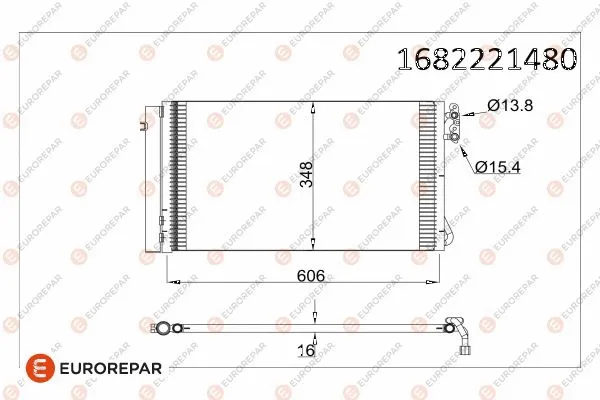 1682221480 EUROREPAR Конденсатор, кондиционер (фото 1)