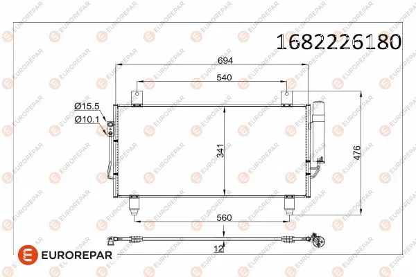 1682226180 EUROREPAR Конденсатор, кондиционер (фото 1)