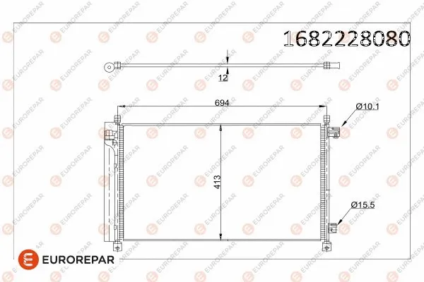 1682228080 EUROREPAR Конденсатор, кондиционер (фото 1)