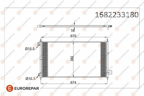 1682233180 EUROREPAR Конденсатор, кондиционер (фото 1)