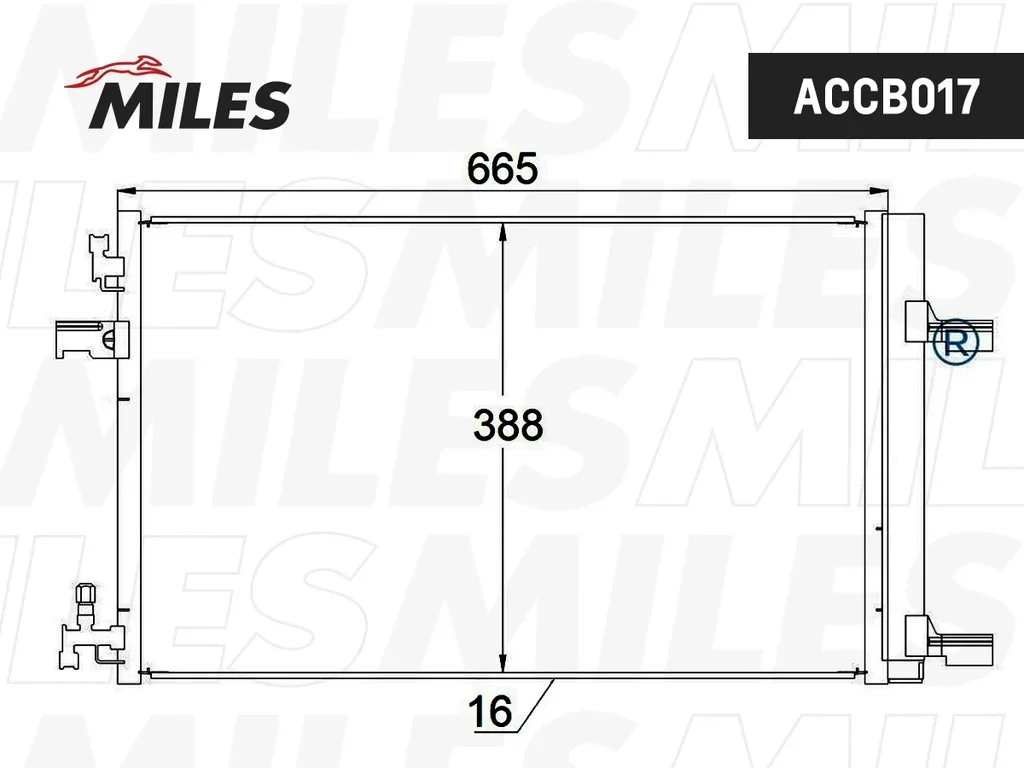 ACCB017 MILES Конденсатор, кондиционер (фото 3)