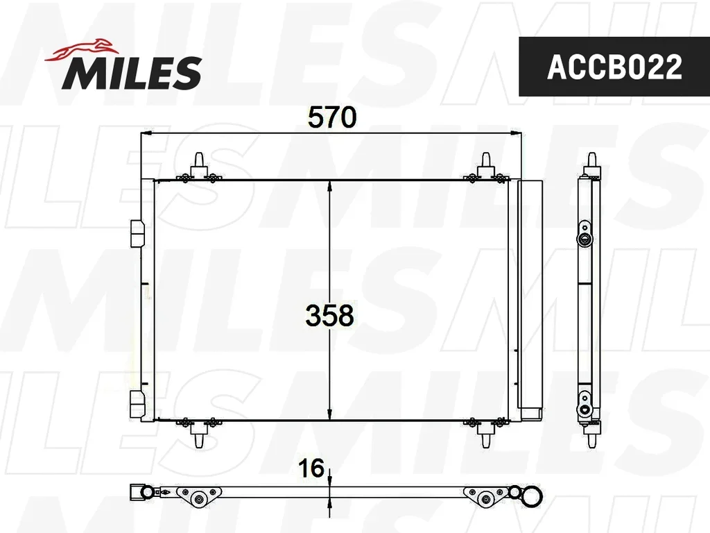 ACCB022 MILES Конденсатор, кондиционер (фото 3)