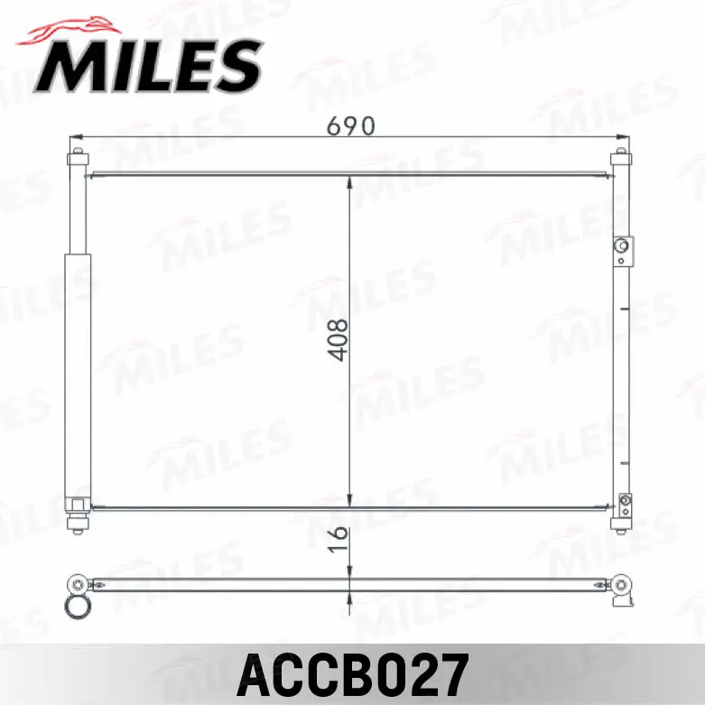 ACCB027 MILES Конденсатор, кондиционер (фото 3)