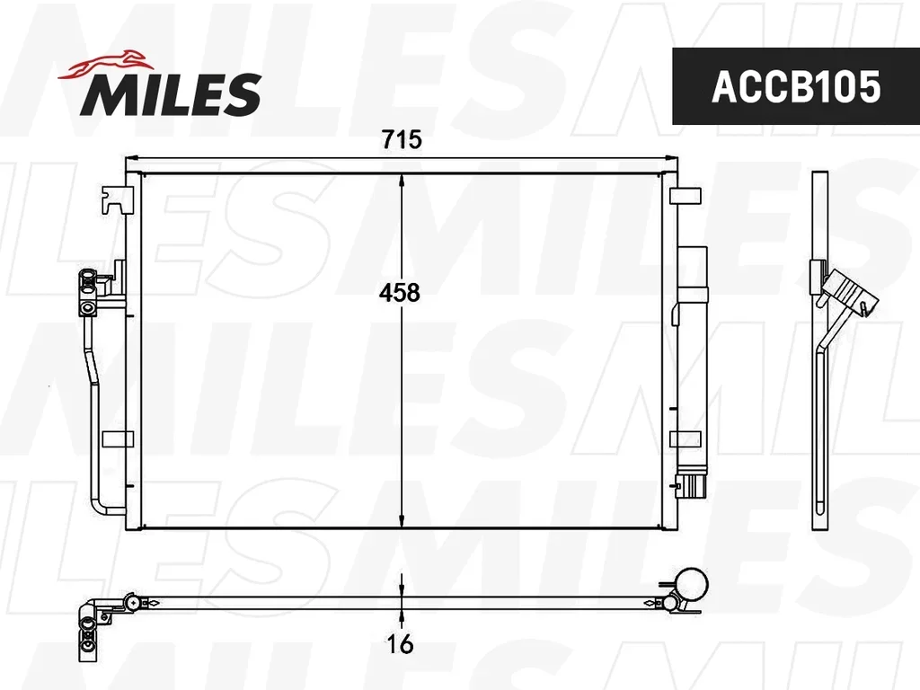 ACCB105 MILES Конденсатор, кондиционер (фото 3)