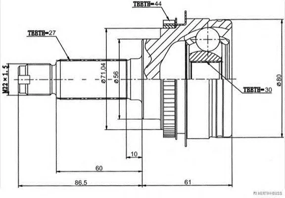 600000063190 MAGNETI MARELLI Шрус наружний (со стороны колеса) (фото 1)