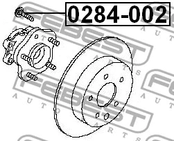0284-002 FEBEST Шпилька колеса (фото 2)