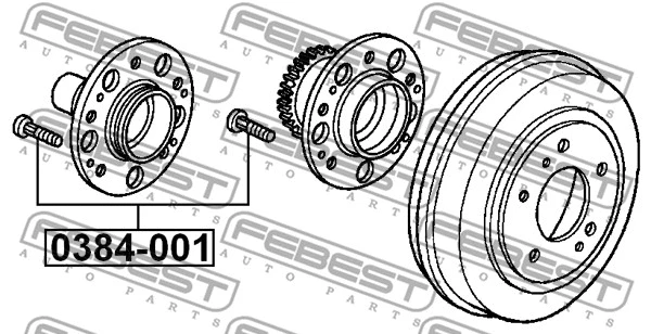 0384-001 FEBEST Шпилька колеса (фото 2)
