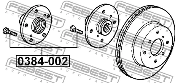 0384-002 FEBEST Шпилька колеса (фото 2)