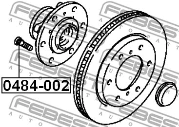 0484-002 FEBEST Шпилька колеса (фото 2)
