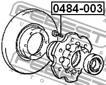 0484-003 FEBEST Шпилька колеса (фото 2)