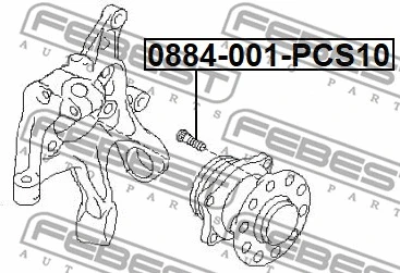 0884-001-PCS10 FEBEST Шпилька колеса (фото 2)