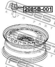 2085B-001 FEBEST Шпилька колеса (фото 2)