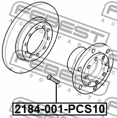 2184-001-PCS10 FEBEST Шпилька колеса (фото 2)
