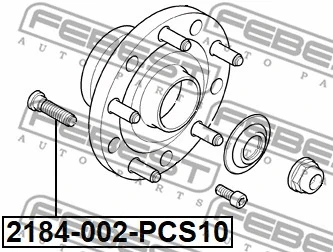 2184-002-PCS10 FEBEST Шпилька колеса (фото 2)
