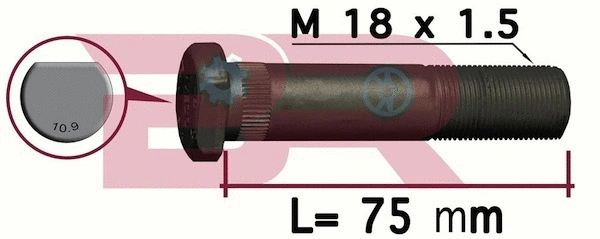 BRD7465 BOTTO RICAMBI Шпилька колеса (фото 1)