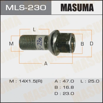 MLS-230 MASUMA Болт для крепления колеса (фото 1)