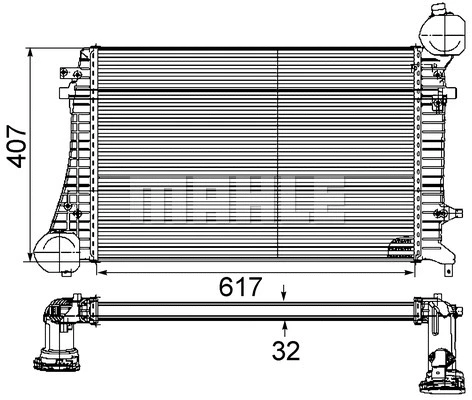 CI 164 000P KNECHT/MAHLE Интеркулер (фото 1)