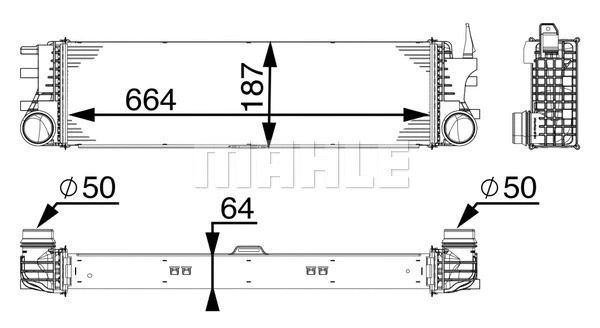 CI 180 000P KNECHT/MAHLE Интеркулер (фото 1)