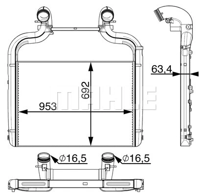 CI 36 000P KNECHT/MAHLE Интеркулер (фото 1)