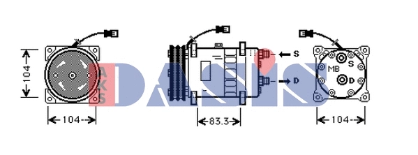 852912N AKS DASIS Компрессор, кондиционер (фото 1)