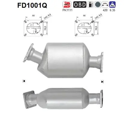 FD1001Q AS Сажевый / частичный фильтр, система выхлопа ОГ (фото 1)
