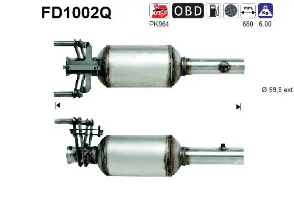 FD1002Q AS Сажевый / частичный фильтр, система выхлопа ОГ (фото 1)