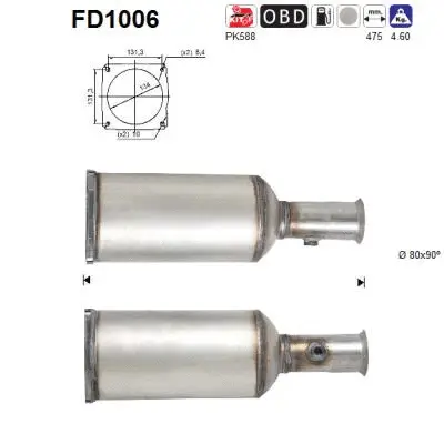 FD1006 AS Сажевый / частичный фильтр, система выхлопа ОГ (фото 1)