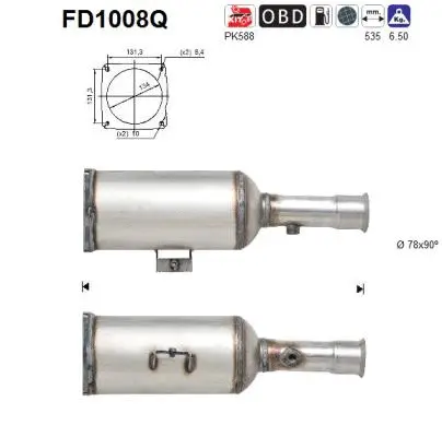 FD1008Q AS Сажевый / частичный фильтр, система выхлопа ОГ (фото 1)