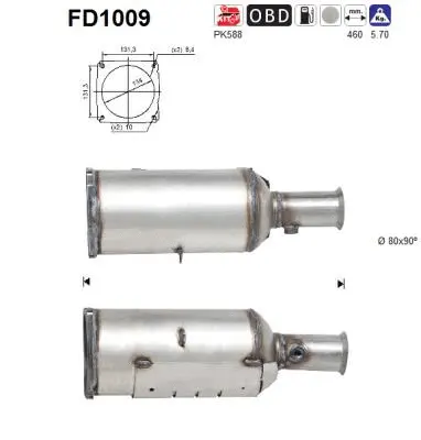 FD1009 AS Сажевый / частичный фильтр, система выхлопа ОГ (фото 1)