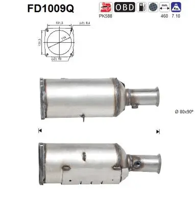 FD1009Q AS Сажевый / частичный фильтр, система выхлопа ОГ (фото 1)