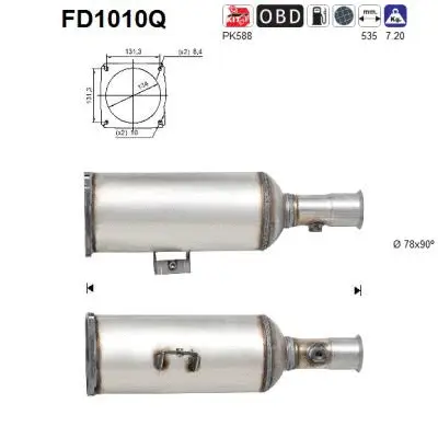 FD1010Q AS Сажевый / частичный фильтр, система выхлопа ОГ (фото 1)