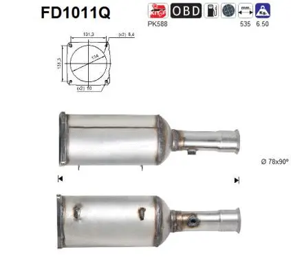 FD1011Q AS Сажевый / частичный фильтр, система выхлопа ОГ (фото 1)