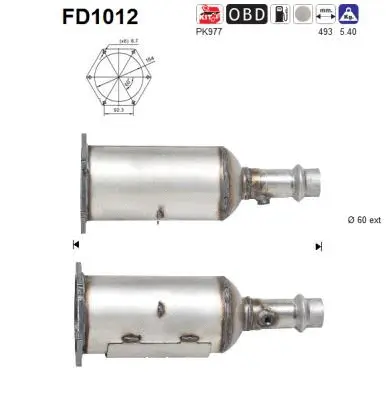 FD1012 AS Сажевый / частичный фильтр, система выхлопа ОГ (фото 1)