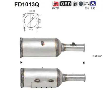 FD1013Q AS Сажевый / частичный фильтр, система выхлопа ОГ (фото 1)