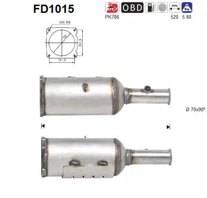 FD1015 AS Сажевый / частичный фильтр, система выхлопа ОГ (фото 1)