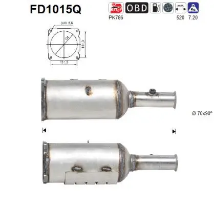 FD1015Q AS Сажевый / частичный фильтр, система выхлопа ОГ (фото 1)