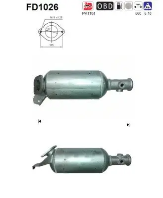 FD1026 AS Сажевый / частичный фильтр, система выхлопа ОГ (фото 1)