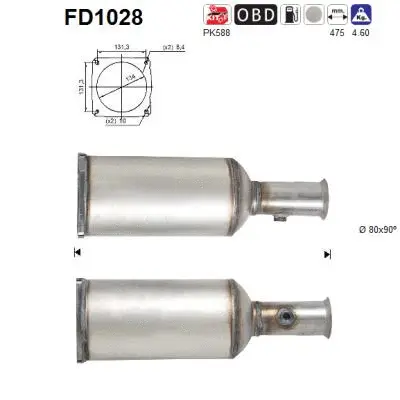 FD1028 AS Сажевый / частичный фильтр, система выхлопа ОГ (фото 1)