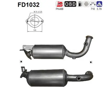 FD1032 AS Сажевый / частичный фильтр, система выхлопа ОГ (фото 1)