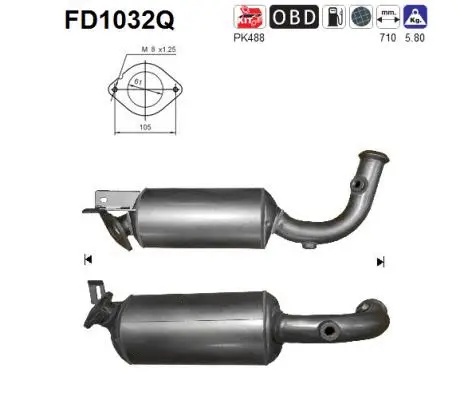 FD1032Q AS Сажевый / частичный фильтр, система выхлопа ОГ (фото 1)