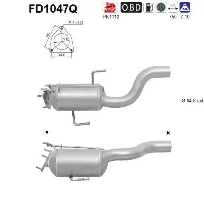 FD1047Q AS Сажевый / частичный фильтр, система выхлопа ОГ (фото 1)