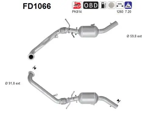 FD1066 AS Сажевый / частичный фильтр, система выхлопа ОГ (фото 1)