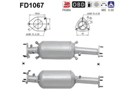 FD1067 AS Сажевый / частичный фильтр, система выхлопа ОГ (фото 1)